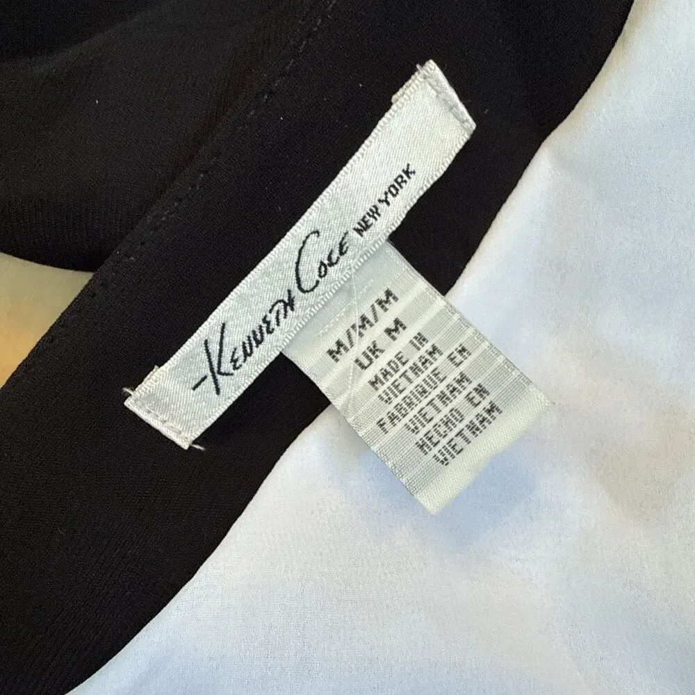 TUXEDO JACKET Kenneth Cole Women’s Black And White Size Medium Classic Blazer